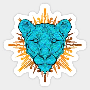 Lion Colorful Tattoo Sticker